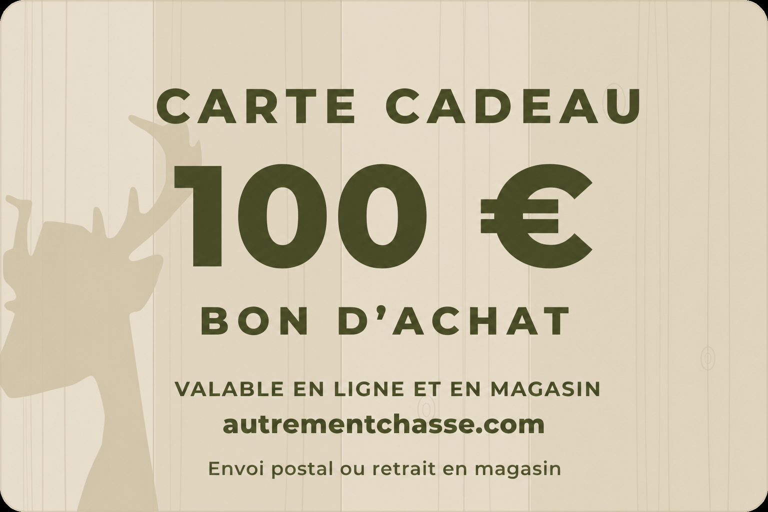 Carte cadeau physique de 100 €