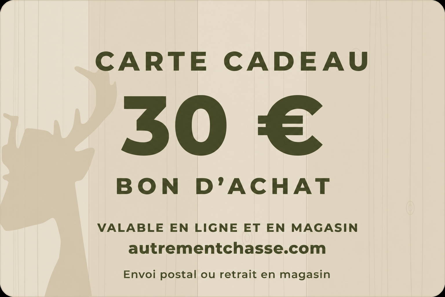 Carte cadeau physique de 30 €