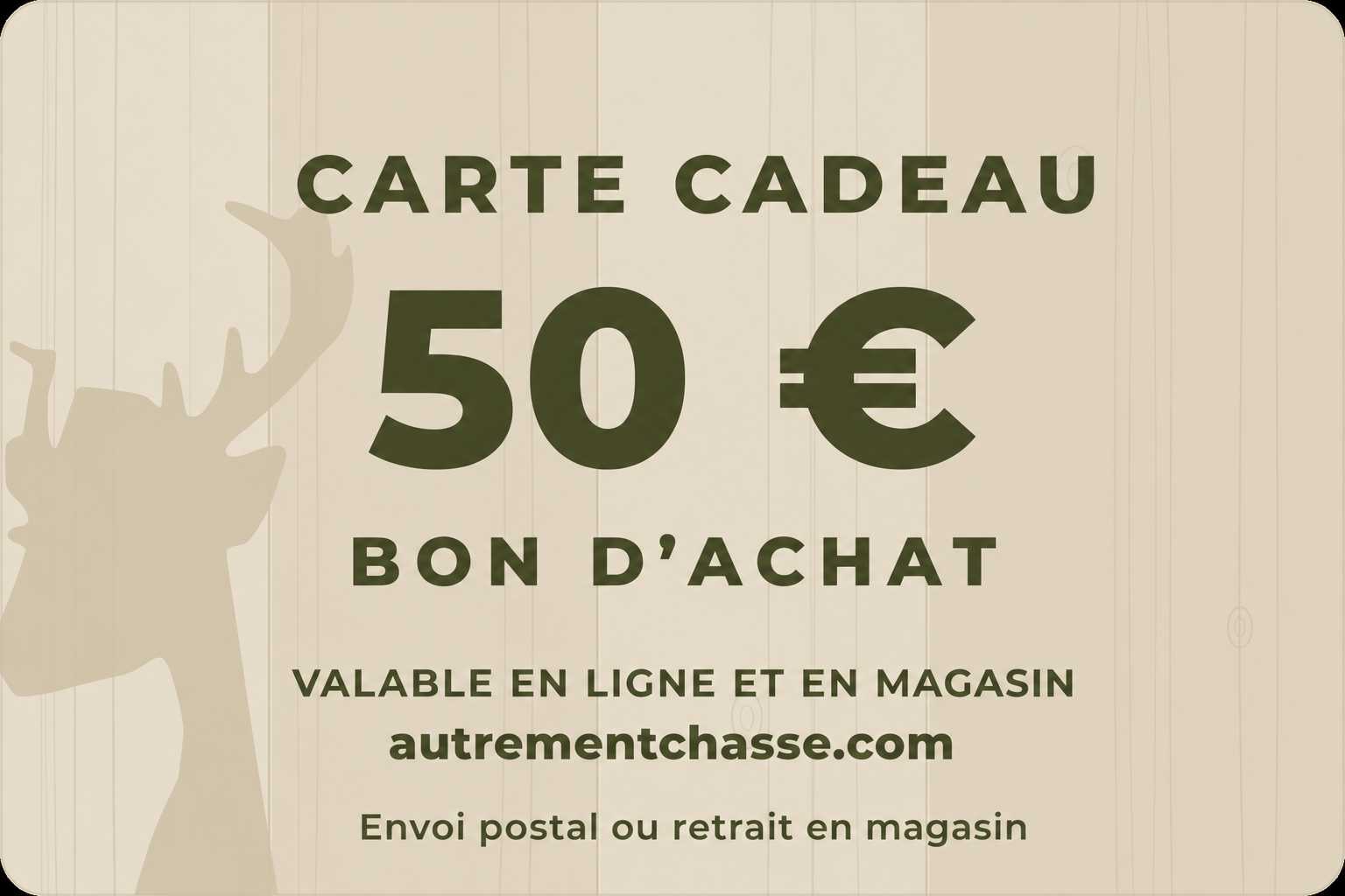 Carte cadeau physique de 50 €